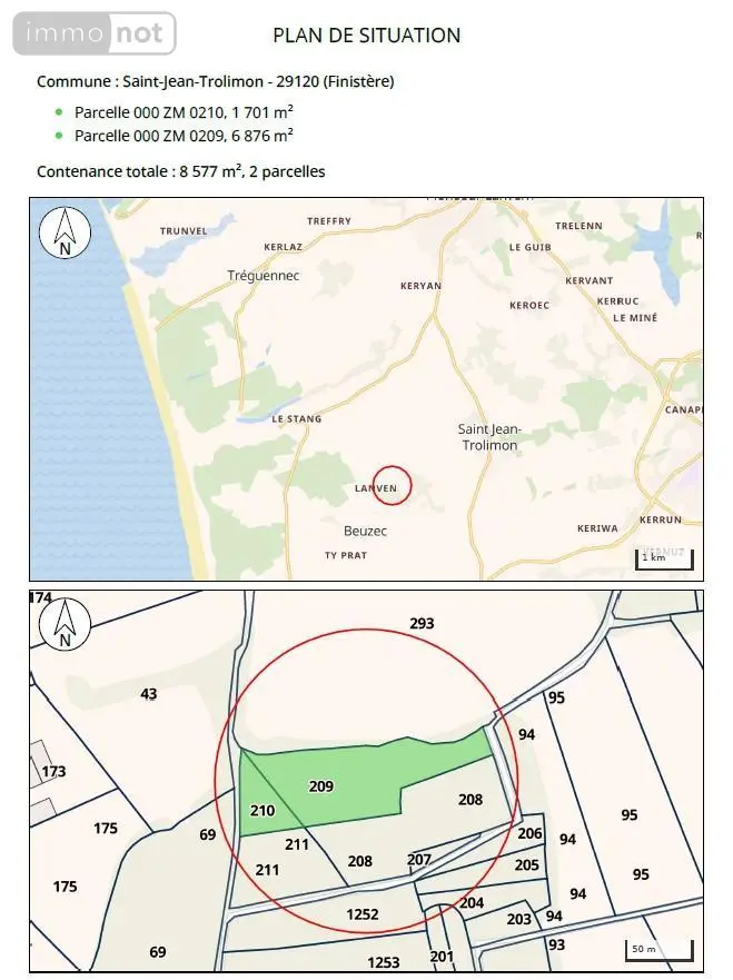 Terrains de loisirs bois etangs a vendre Saint-Jean-Trolimon 29120 Finistère 29 11500 euros 29022-1887 001