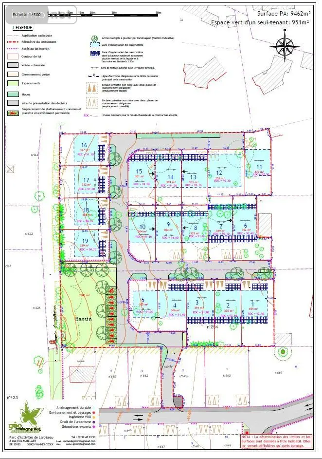 Terrain a batir a vendre Questembert 56230 Morbihan 56 54670 euros 56013-904 001
