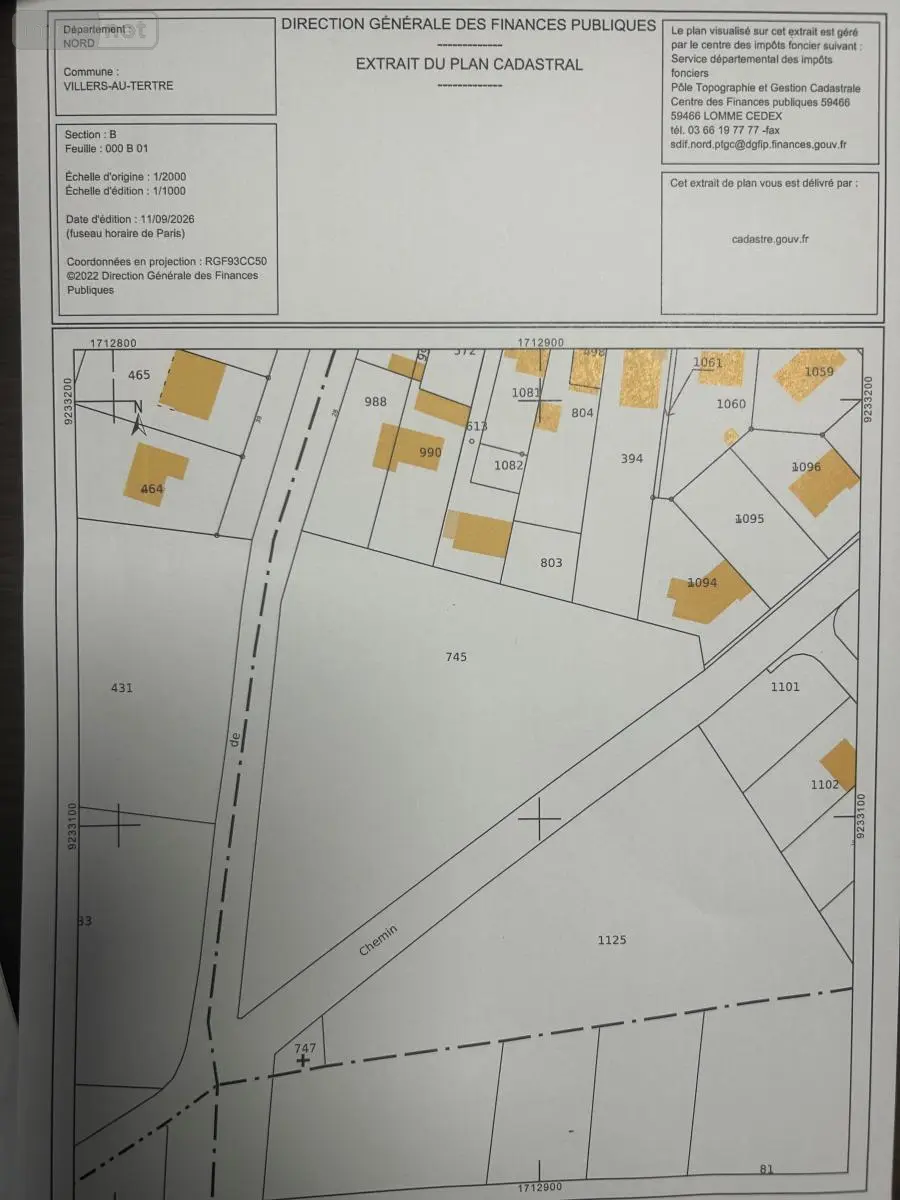 Terrain a batir a vendre Villers-au-Tertre 59234 Nord 59 262000 euros 59083-2645 001