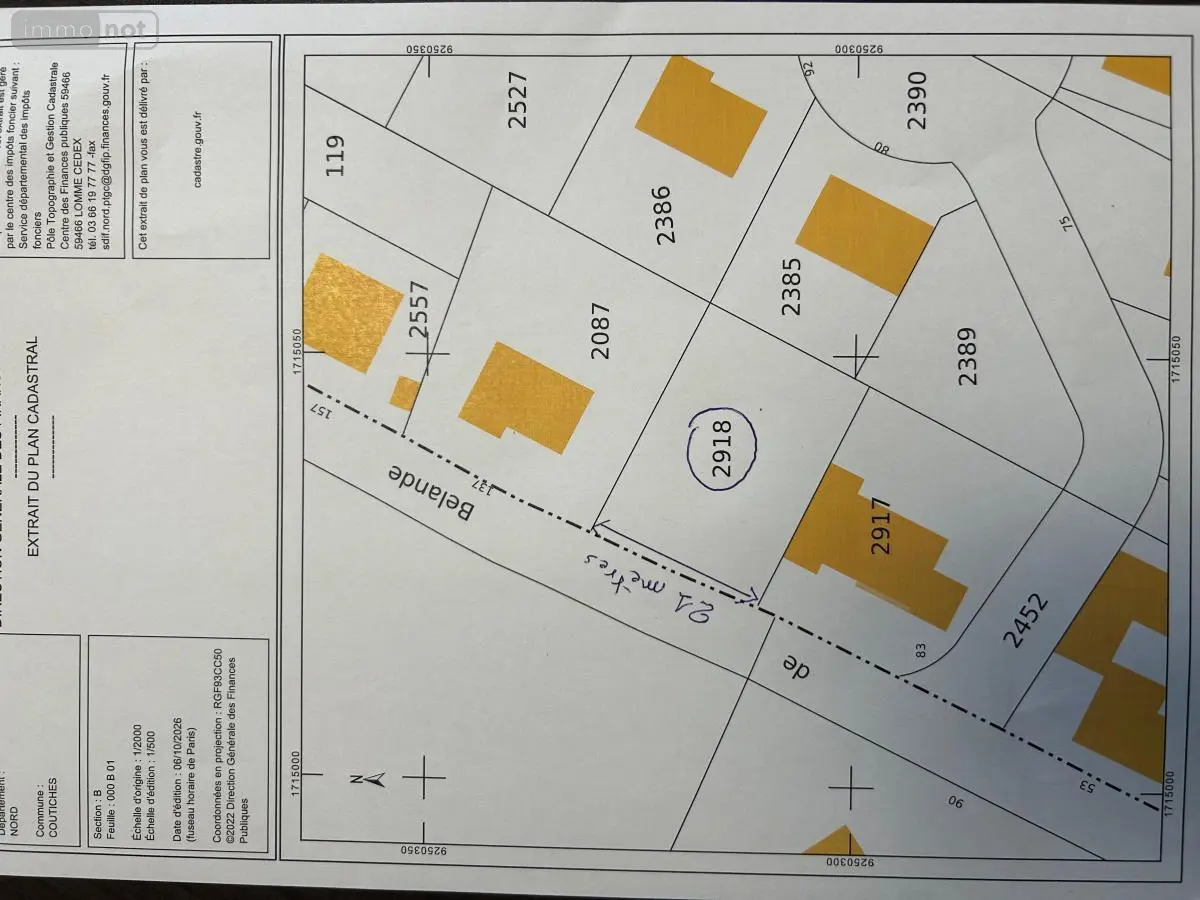 Terrain a batir a vendre Coutiches 59310 Nord 59 125760 euros 59083-2654 001