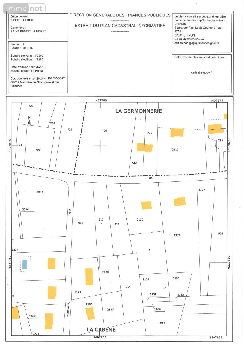 Terrain a batir a vendre Saint-Benoît-la-Forêt 37500 Indre-et-Loire 37 127200 euros 37042-11 001