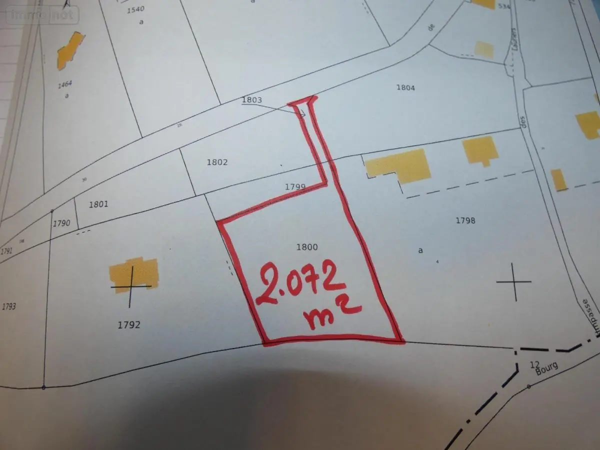 Terrain a batir a vendre Landeleau 29530 Finistère 29 18576 euros 29129-1050 001