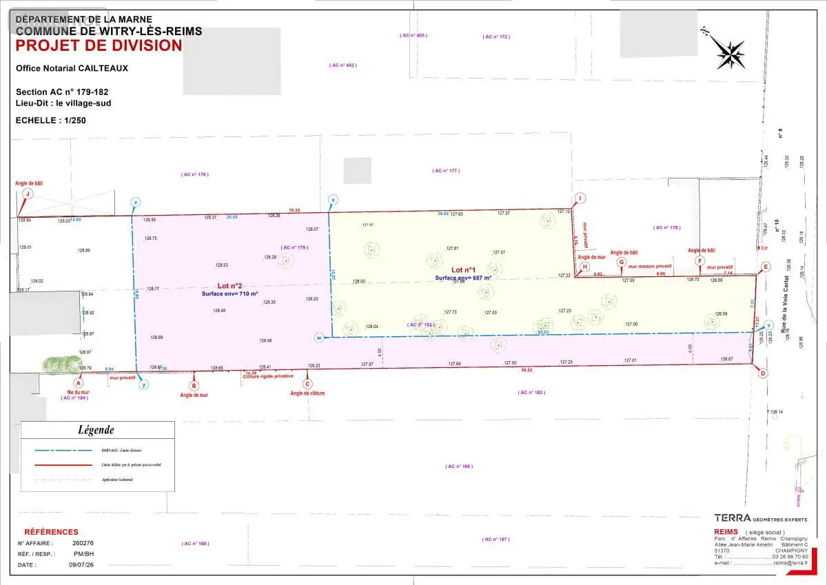 Terrain a batir a vendre Witry-lès-Reims 51420 Marne 51 129960 euros 51057-1121 001