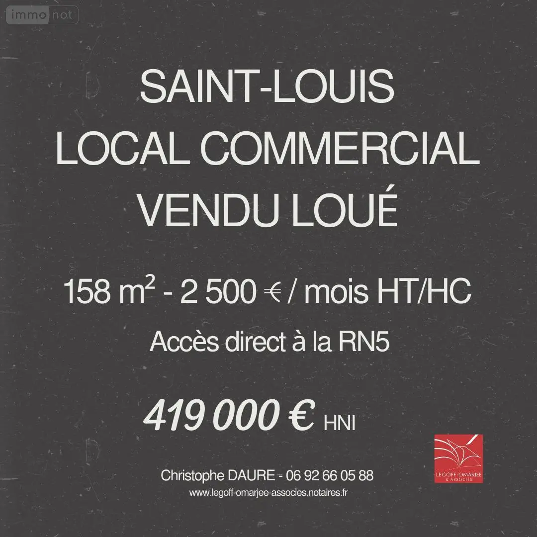 Fonds et murs commerciaux a vendre Saint-Louis 97421 La Réunion 974 158 m2 4 pièces 419000 euros 97411-372 001