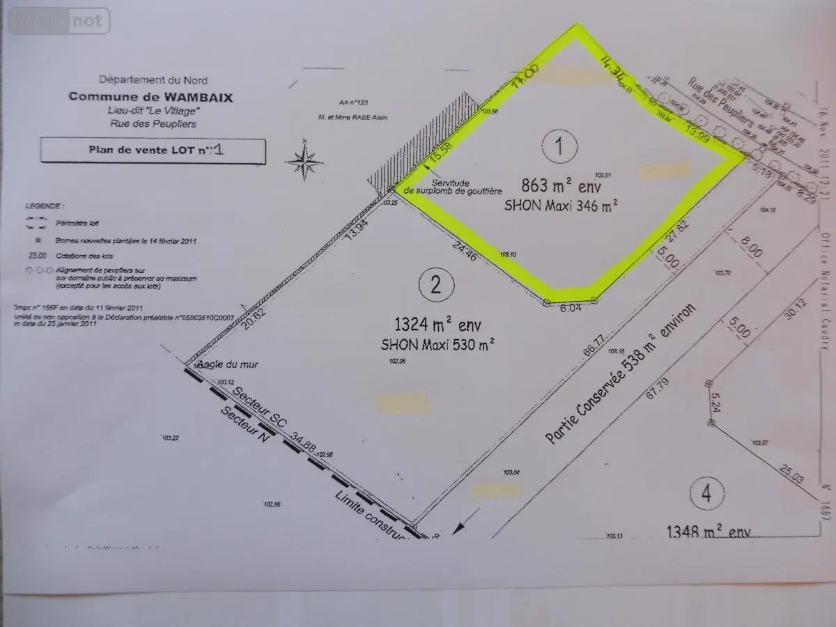 Terrain a batir a vendre Wambaix 59400 Nord 59 58800 euros 59098-10057 001