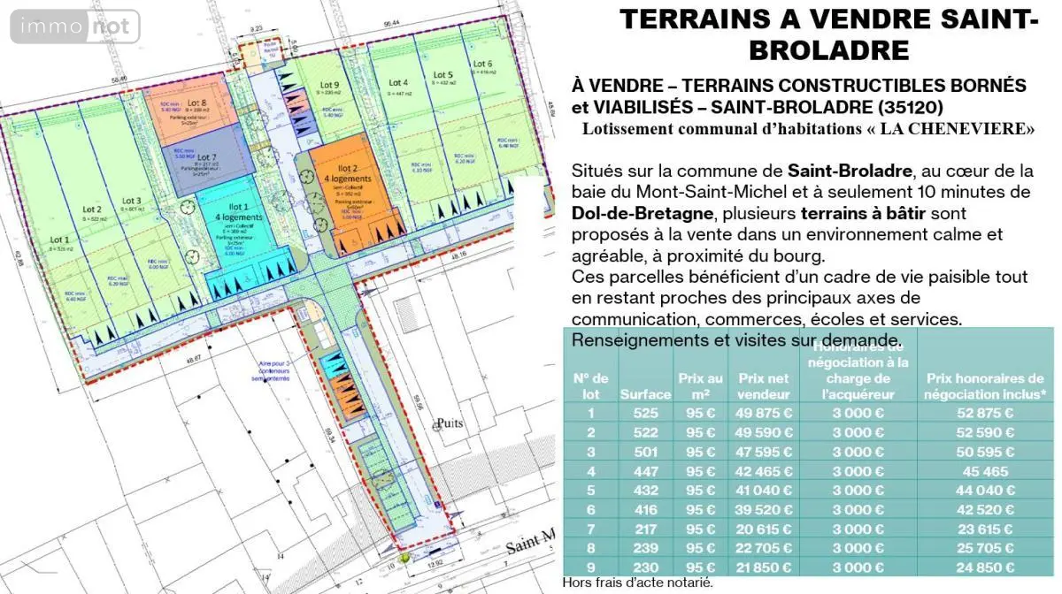 Terrain a batir a vendre Saint-Broladre 35120 Ille-et-Vilaine 35 52875 euros 35130-3754 001