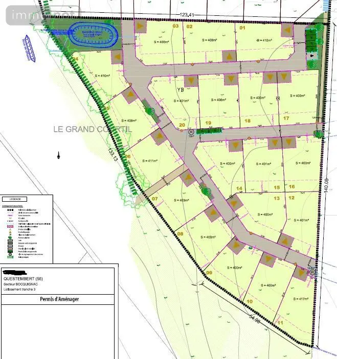 Terrain a batir a vendre Questembert 56230 Morbihan 56 72064 euros 56013-786 001