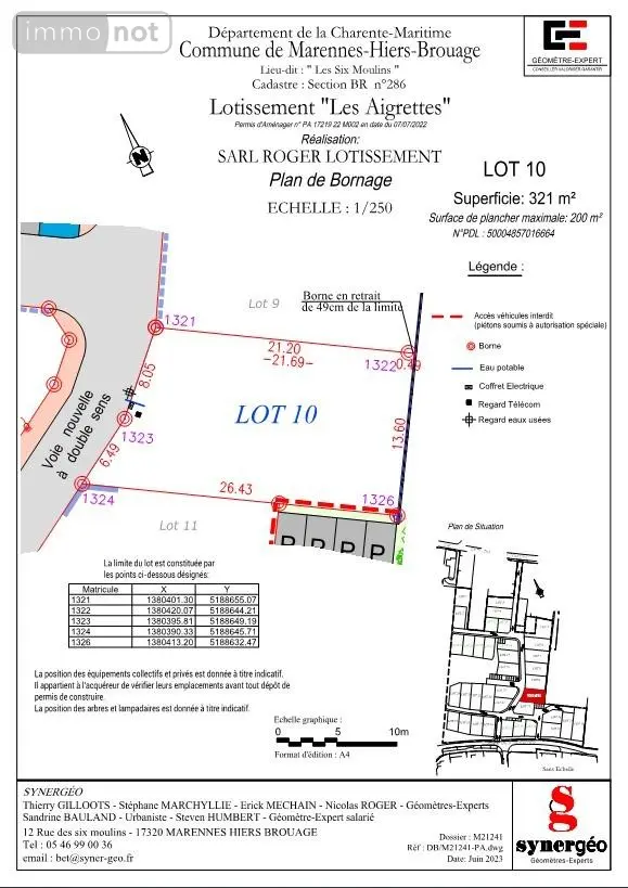 Terrain a batir a vendre Marennes-Hiers-Brouage 17320 Charente-Maritime 17 200 m2 67900 euros DD/JOM/23-10-10 001