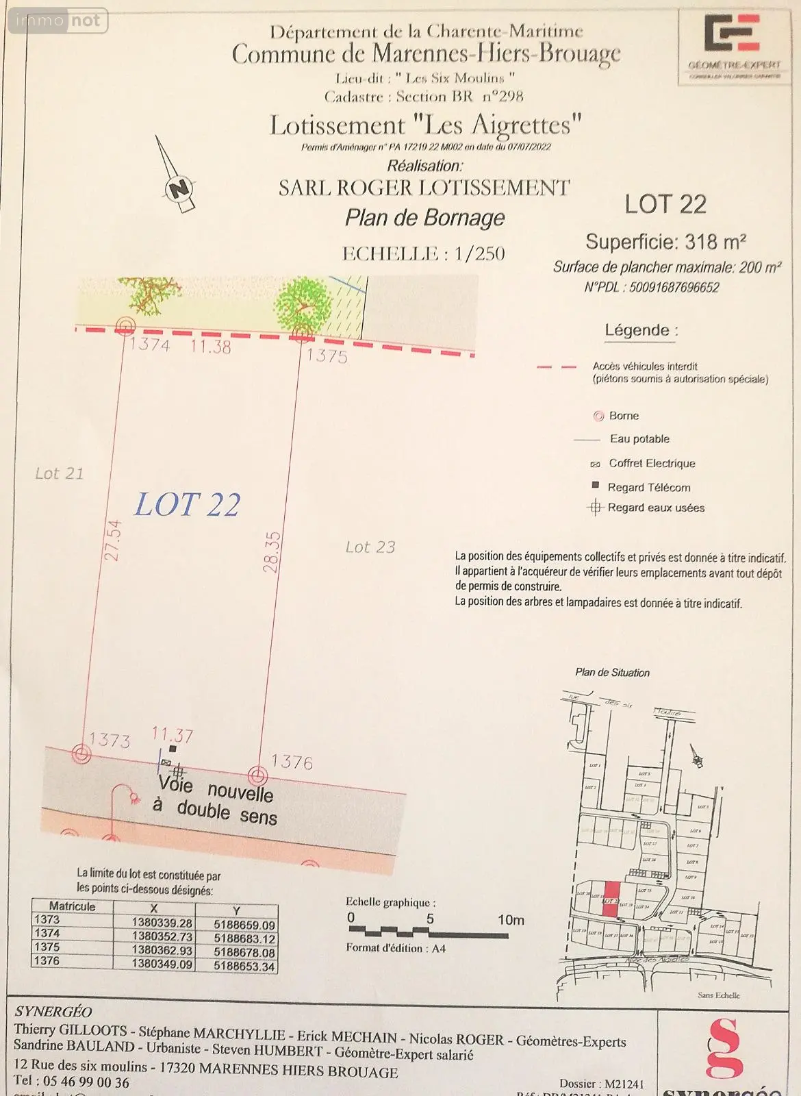 Terrain a batir a vendre Marennes-Hiers-Brouage 17320 Charente-Maritime 17 200 m2 67300 euros DD/JOM/23-10-22 001