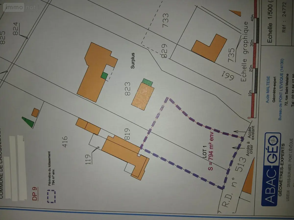 Terrain a batir a vendre Cricquebœuf 14113 Calvados 14 207200 euros TB136 001