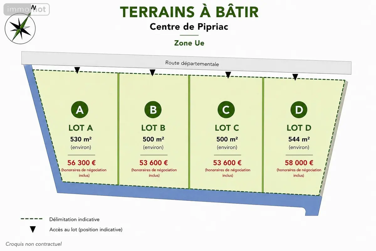 Terrain a batir a vendre Pipriac 35550 Ille-et-Vilaine 35 500 m2 53600 euros 1007569-1 001
