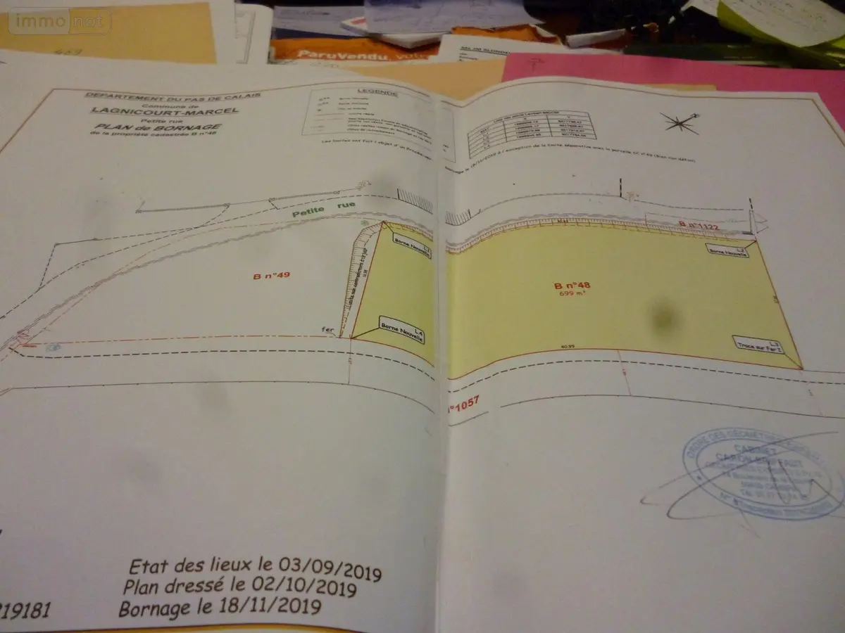 Terrain a batir a vendre Lagnicourt-Marcel 62159 Pas-de-Calais 62 22400 euros 1/563 001