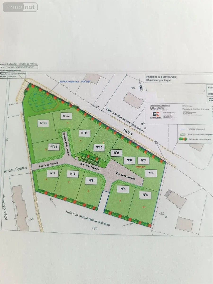 Terrain a batir a vendre La Flèche 72200 Sarthe 72 24291 euros 227 001