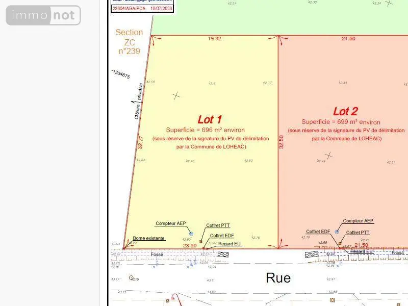 Terrain a batir a vendre Lohéac 35550 Ille-et-Vilaine 35 696 m2 66300 euros 35129-4813 001