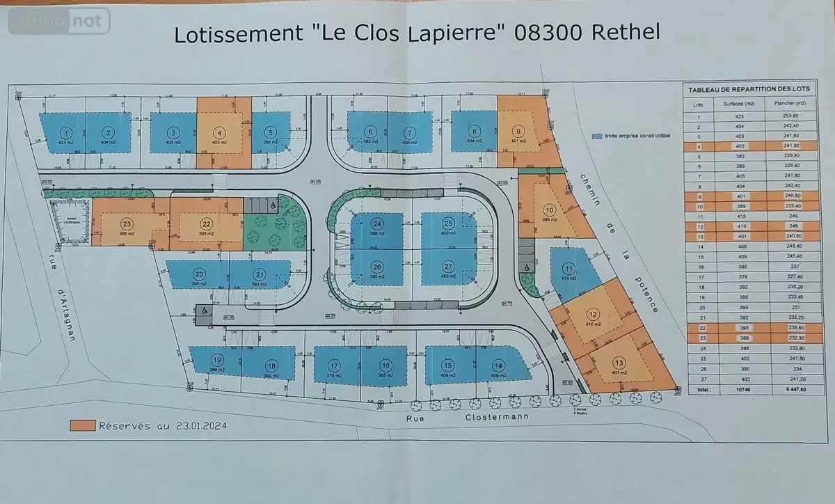 Terrain a batir a vendre Rethel 08300 Ardennes 08 50996 euros 10315/562 001