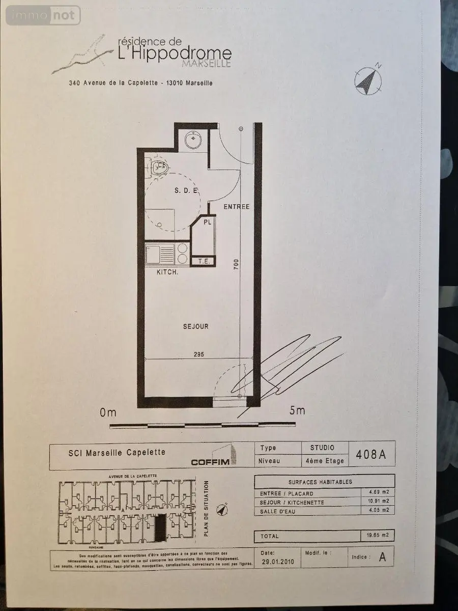 Appartement a vendre Marseille 10e Arrondissement 13010 Bouches-du-Rhône 13 19 m2 1 pièce 85500 euros 91063-5 001