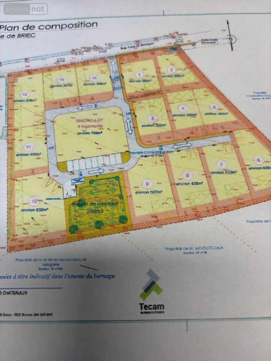 Terrain a batir a vendre Briec 29510 Finistère 29 54000 euros TEBA/1045 001
