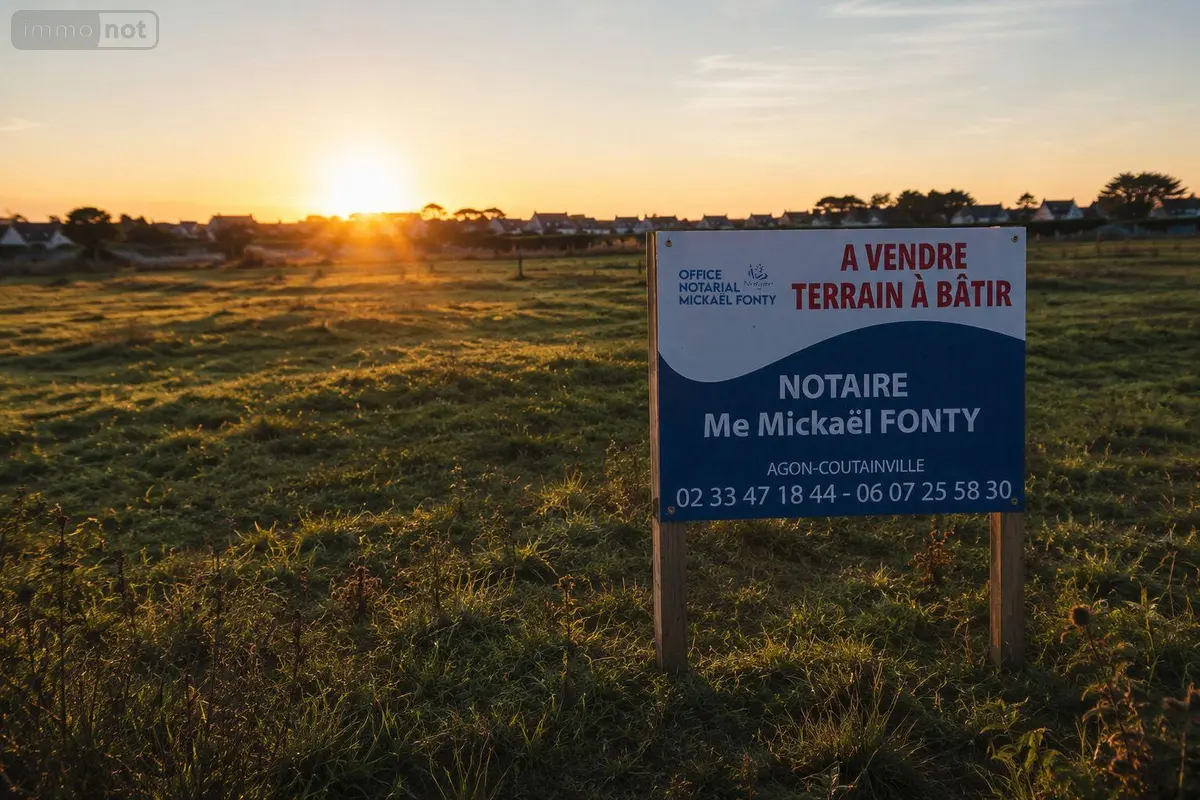 Terrain a batir a vendre Tourville-sur-Sienne 50200 Manche 50 72500 euros 50069/17 001