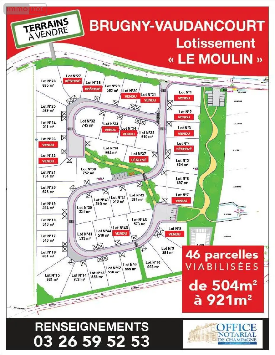 Terrain a batir a vendre Brugny-Vaudancourt 51530 Marne 51 72000 euros 51025-382971 001