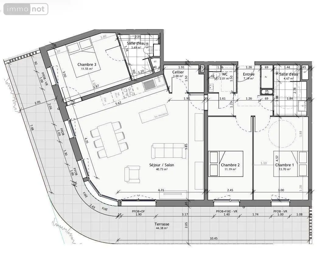 Appartement a vendre Gravelines 59820 Nord 59 97 m2 4 pièces 432000 euros R1554 001