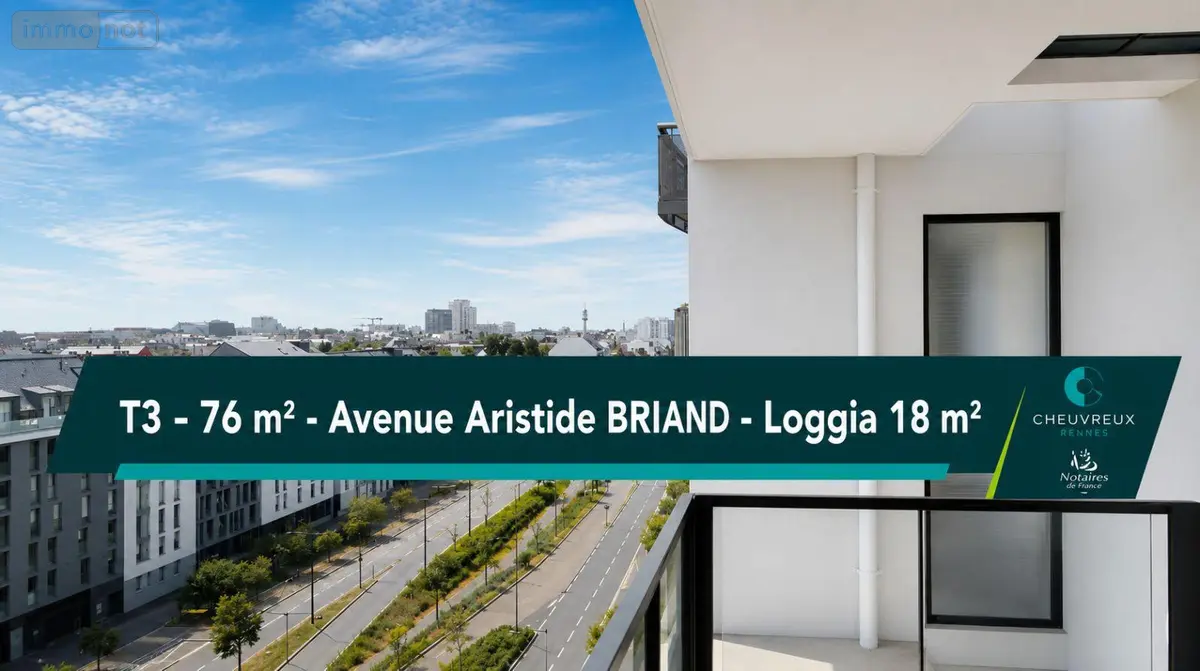 Appartement a vendre Rennes 35000 Ille-et-Vilaine 35 76 m2 3 pièces 314400 euros CHEUVREUX/46 001
