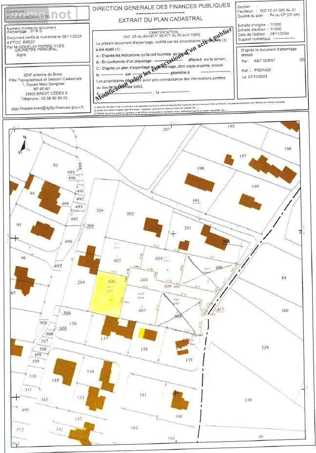 Terrain a batir a vendre Ploudalmézeau 29830 Finistère 29 111126 euros 29054/410 001
