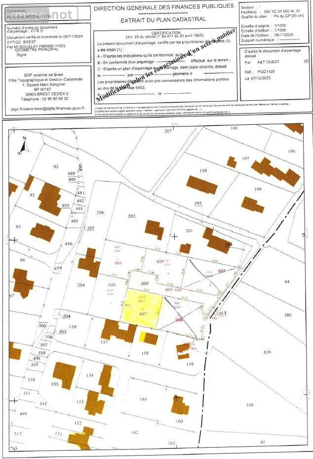 Terrain a batir a vendre Ploudalmézeau 29830 Finistère 29 101901 euros 29054/411 001
