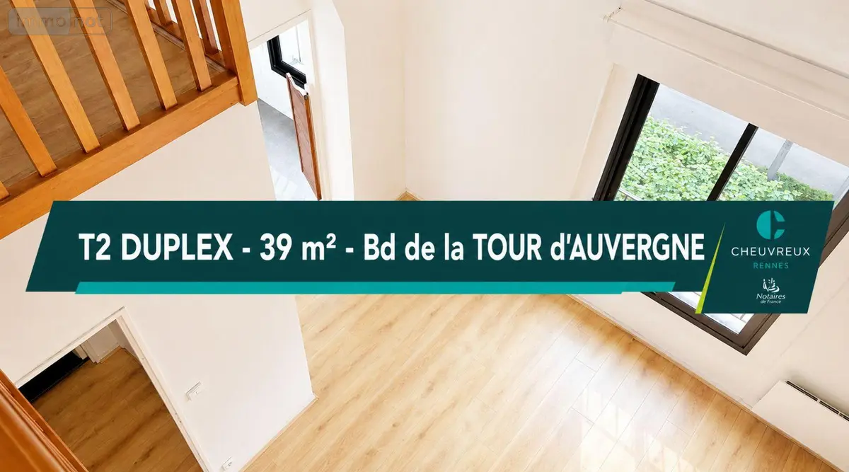 Appartement a vendre Rennes 35000 Ille-et-Vilaine 35 39 m2 2 pièces 183400 euros CHEUVREUX/52 001