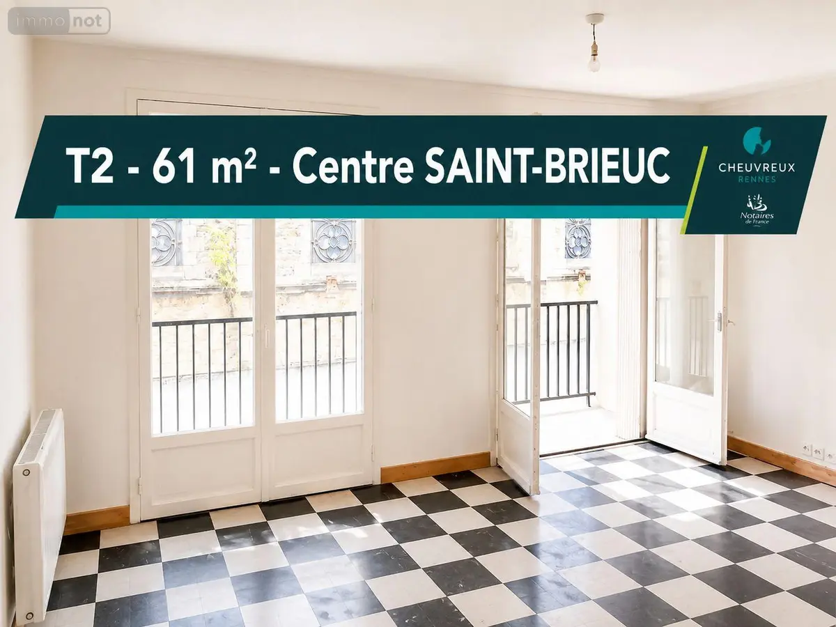 Appartement a vendre Saint-Brieuc 22000 Côtes-d'Armor 22 61 m2 2 pièces 126000 euros CHEUVREUX/83 001