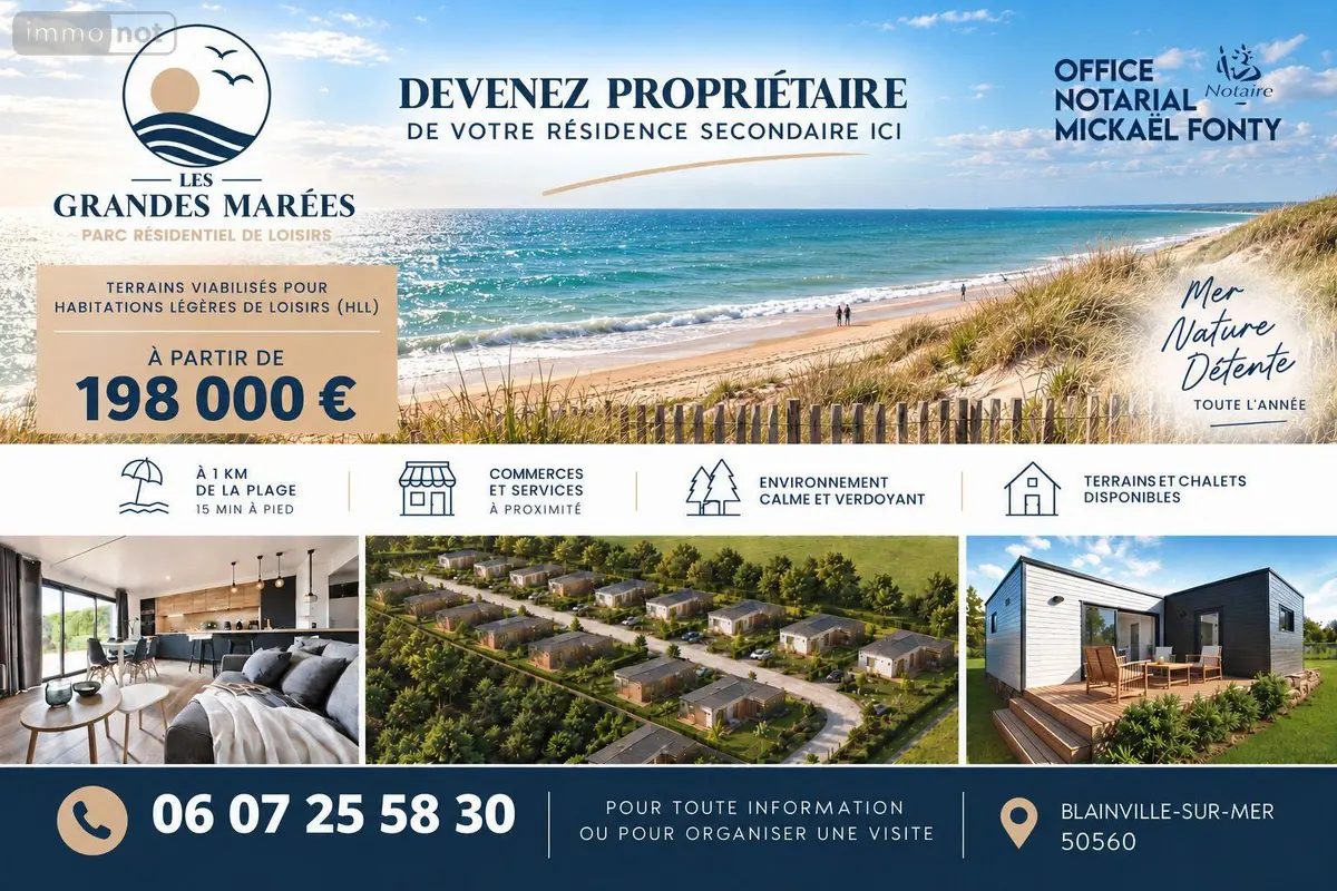 Terrain a batir a vendre Blainville-sur-Mer 50560 Manche 50 48 m2 96000 euros 50069/91 001