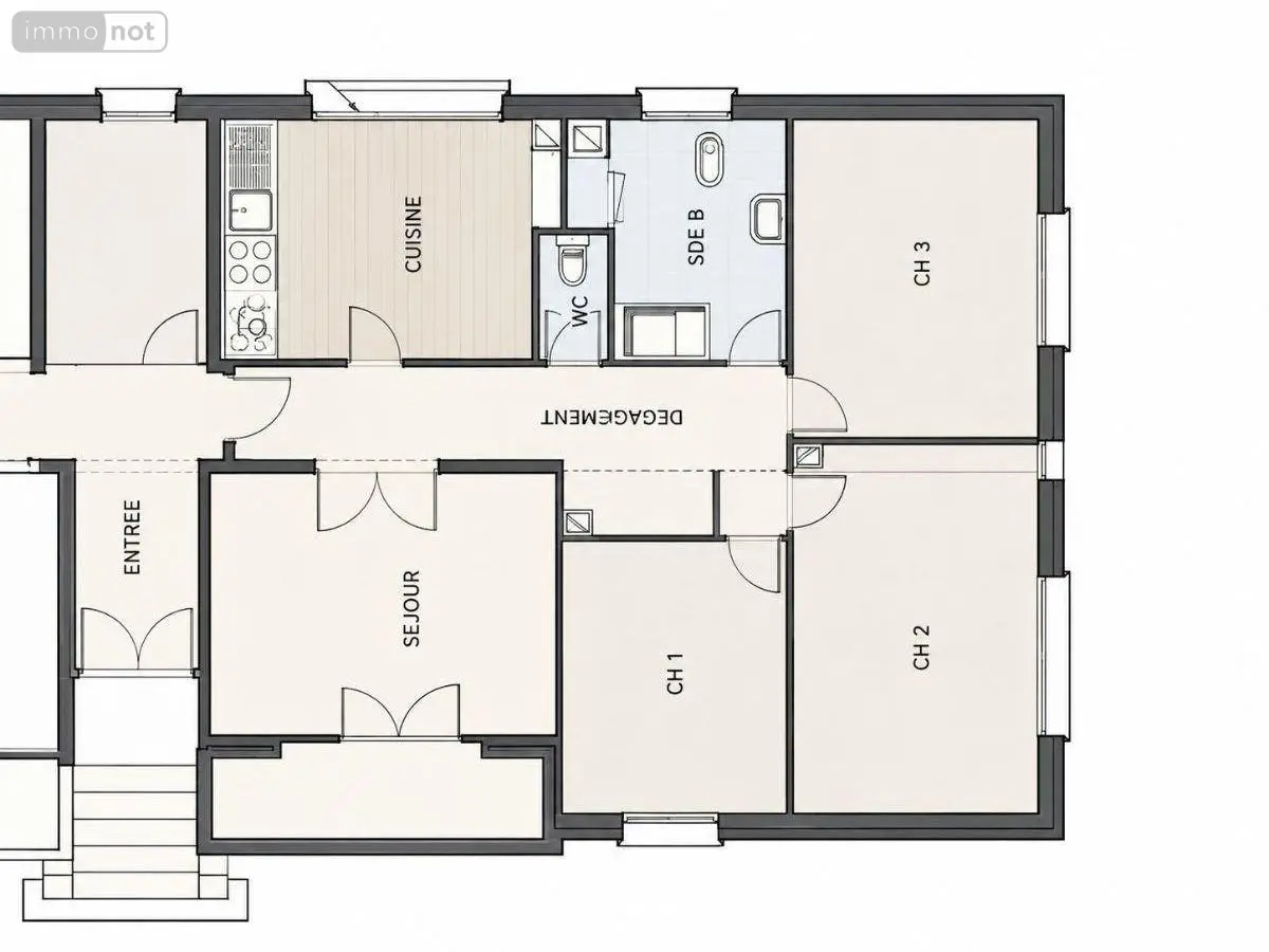Appartement a vendre Chauny 02300 Aisne 02 72 m2 5 pièces 85600 euros 10075/615 001