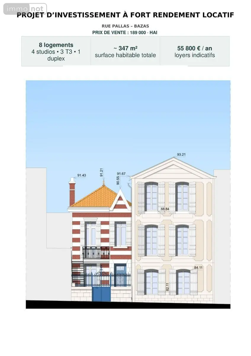 Maison a vendre Bazas 33430 Gironde 33 255 m2 12 pièces 189000 euros 33062-49 001