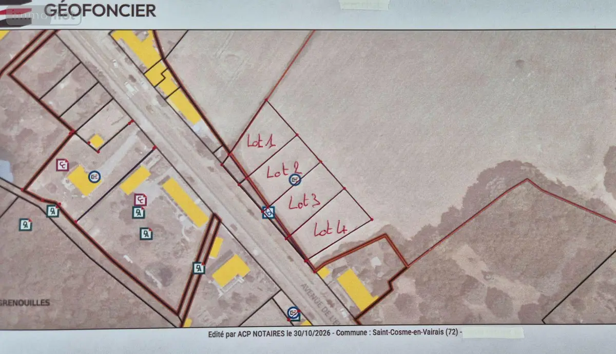 Terrain a batir a vendre Saint-Cosme-en-Vairais 72110 Sarthe 72 250 m2 16280 euros 13808/733 001
