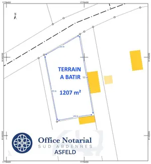 Terrain a batir a vendre Le Thour 08190 Ardennes 08 1207 m2 58300 euros 021/1731 001