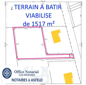 Terrain a batir a vendre Saint-Hilaire-le-Petit 51490 Marne 51 1517 m2 61400 euros 021/1783 001