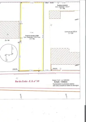 Terrain a batir a vendre Gizeux 37340 Indre-et-Loire 37 519 m2 22000 euros 49046/813 001