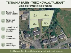 Terrain a batir a vendre Theix-Noyalo 56450 Morbihan 56 156700 euros 56089-157 001