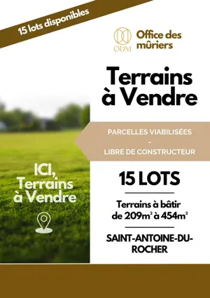 Terrain a batir a vendre Saint-Antoine-du-Rocher 37360 Indre-et-Loire 37 56496 euros 37107-43 001